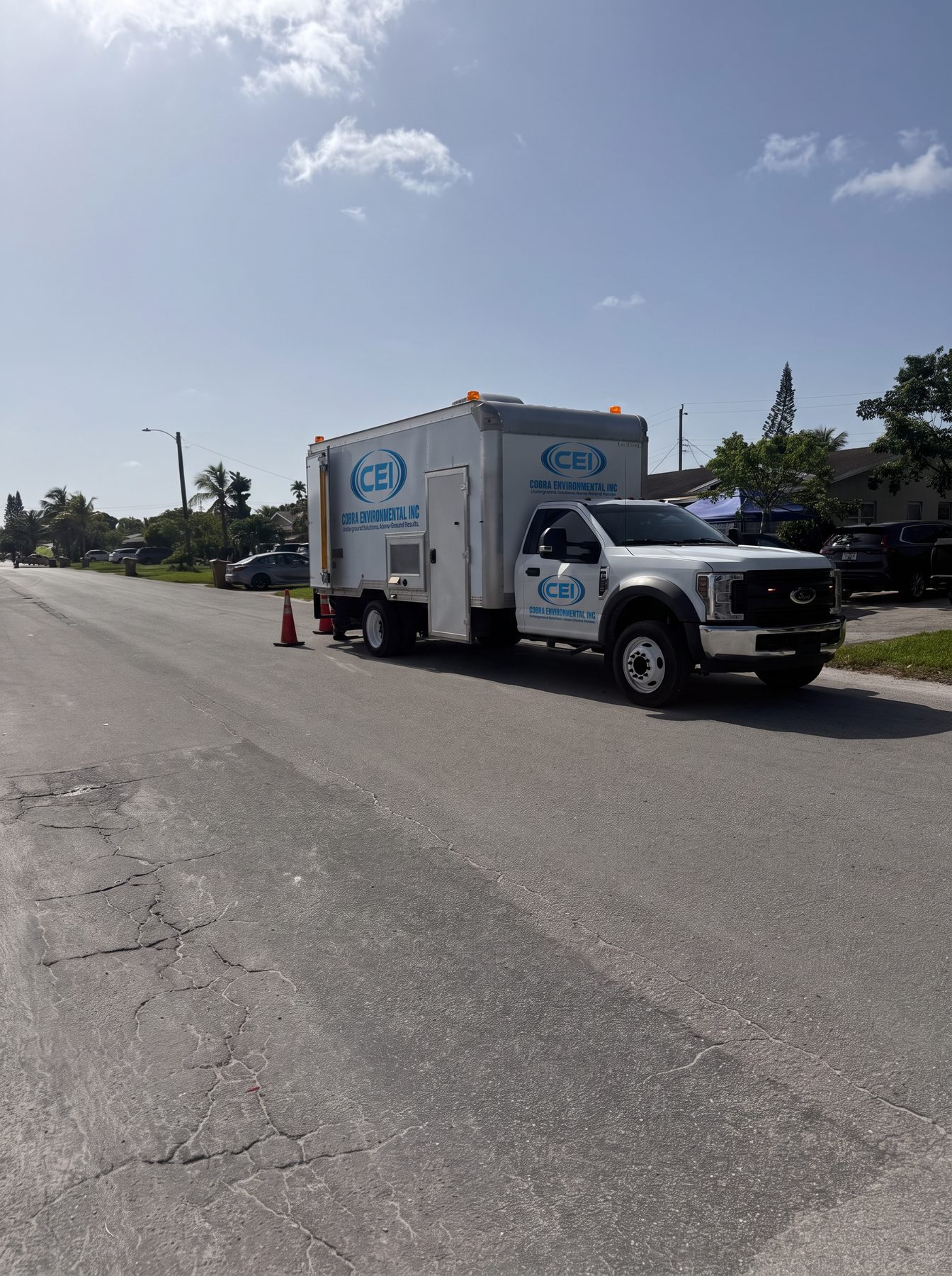 CEI CCTV inspection truck — Ford F-550 box body with mainline and lateral launch equipment