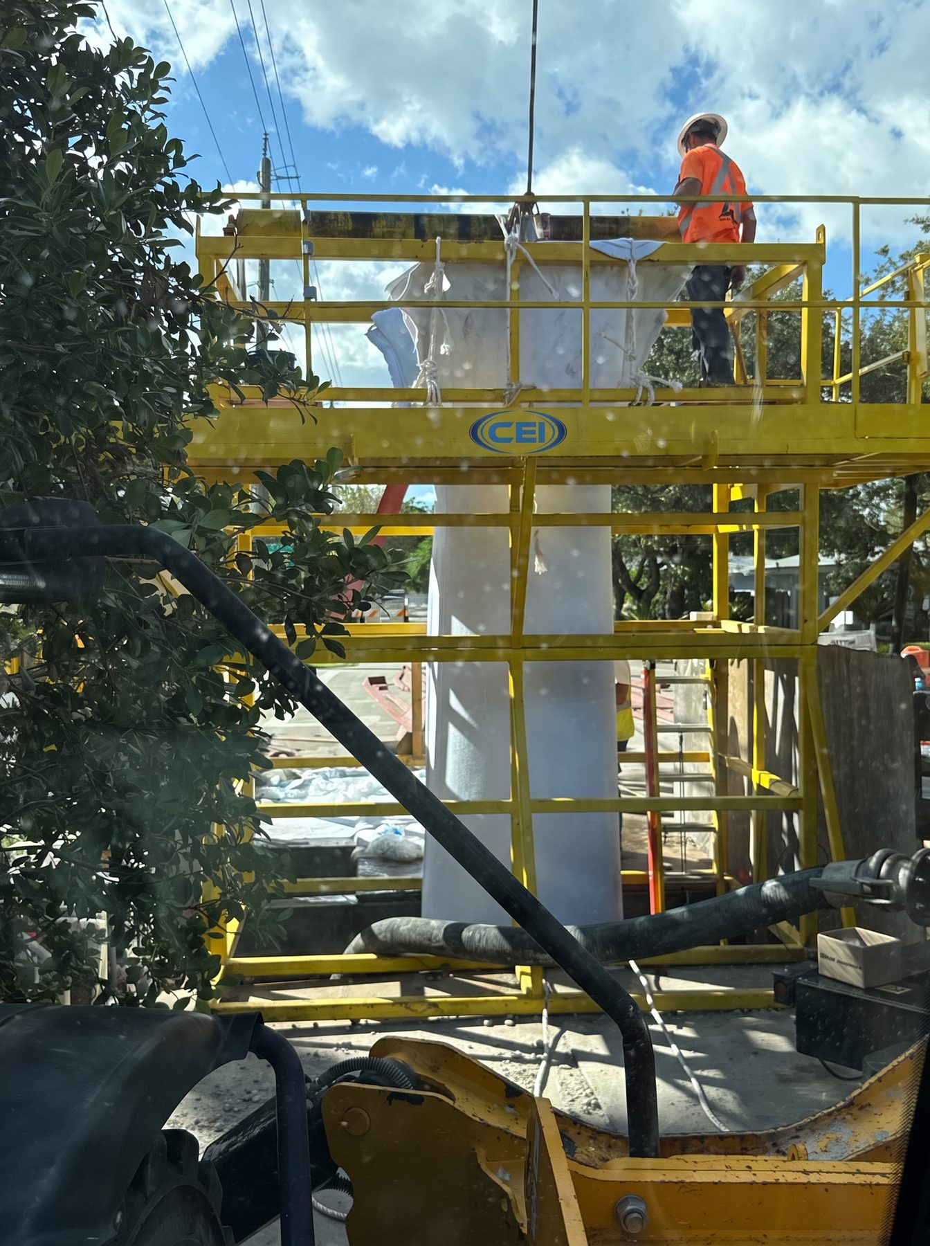 CEI air-steam CIPP curing operation on a rail-yard mainline for BNSF